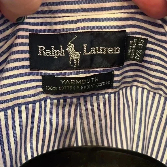 Ralph Lauren Button Down Shirt-Sz 17 1/2-35 - Picture 3 of 4